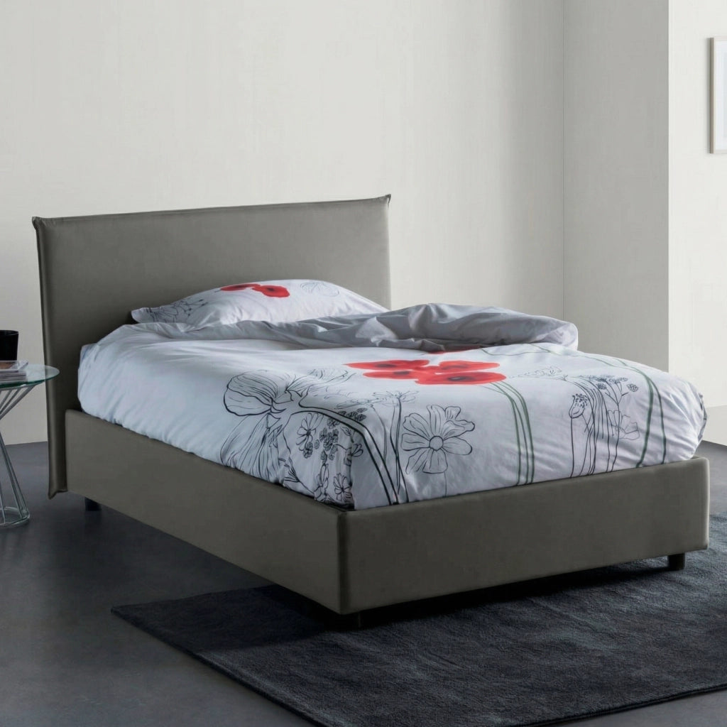 Anissa, Letto Piazza e Mezza Sfoderabile Made in Italy, Grigio