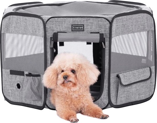 Puppyren opvollabili per cani e gatti - Design pop-up, supporto in acciaio rinforzato - Chiusura a zip Puppyren