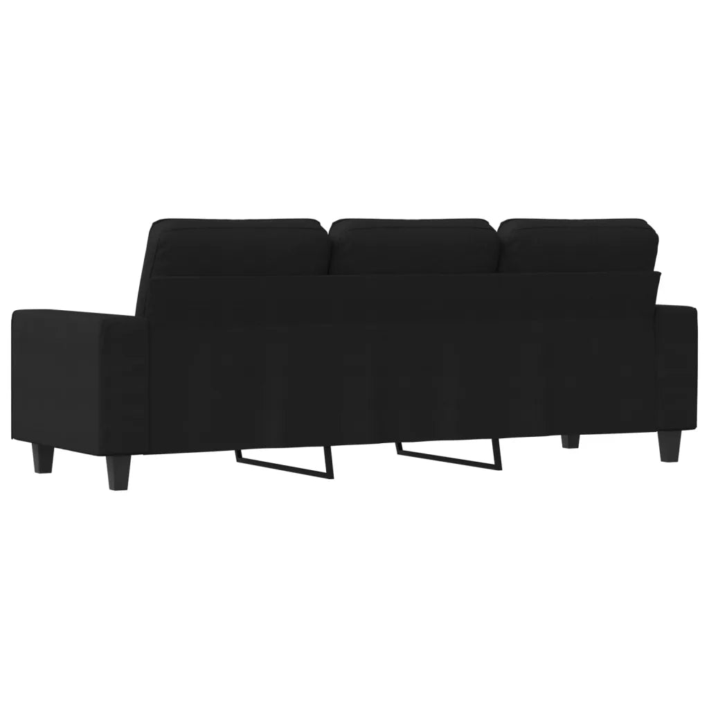 Divano a 3 Posti Nero 180 cm in Tessuto 359403