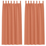 Tende Oscuranti | Tende Blackout con Anelli 2 pz Terracotta 245 x 140 cm
