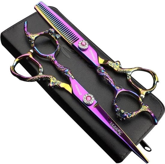 Scaletta per parrucchieri in acciaio 440C giapponese 15 cm - Set di forbici per capelli - Alta qualità scissor per salone