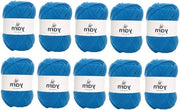 Gomitolo di lana acrilica blu - 10 x 100 g - leggero ipoallergenico e duraturo - panno da cucire e da ricamo a doppia trama (2900 m totali)