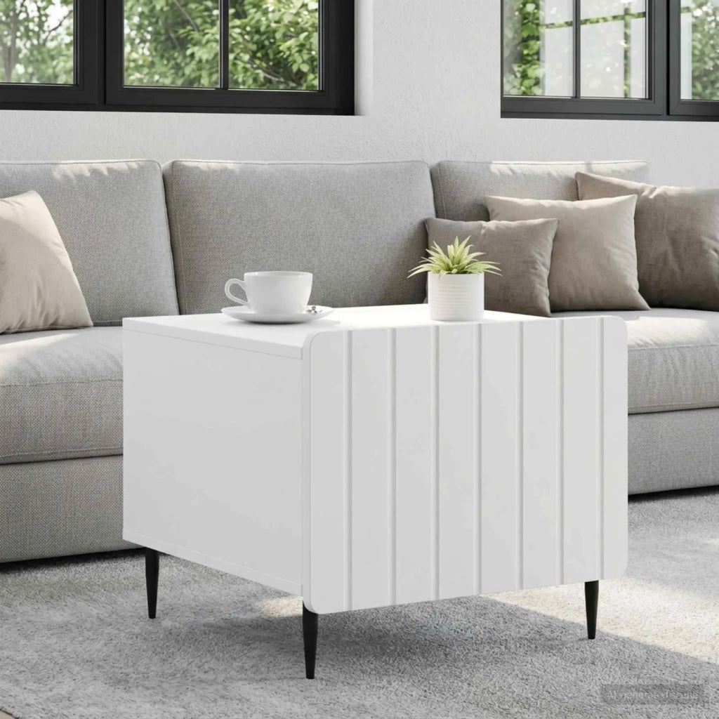 Tavolino da salotto Bianco 49 x 50 x 42 cm Legno ingegnerizzato 894505