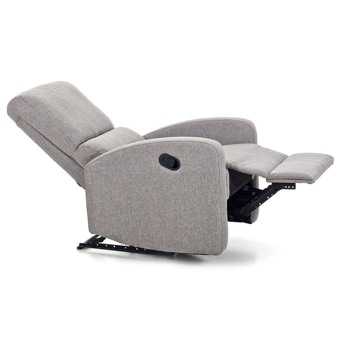 Poltrona Relax Reclinabile Manuale in Tessuto Fiorella Grigia