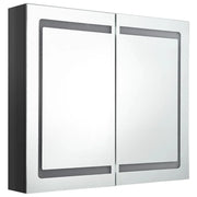 Mobile da bagno con specchio LED 80 x 12 x 68 cm nero lucido 02_0006617