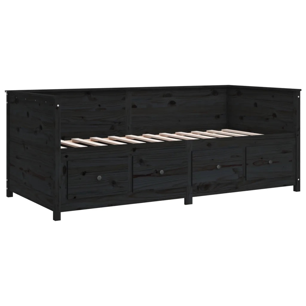 Dormeuse Nera 90x190 cm in Legno Massello di Pino 820915