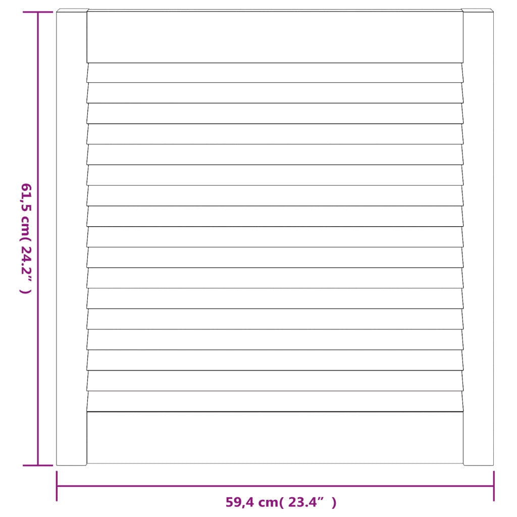 Ante con Design a Lamelle 4 pz 61,5x59,4 cm in Legno di Pino 151123