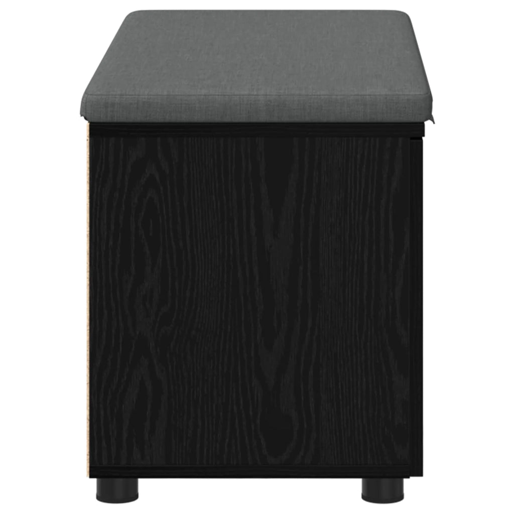 Panca per ingresso con cuscino-Sgabello-Panca da Corridoio Rovere Nero 80 x 46 x 46 cm