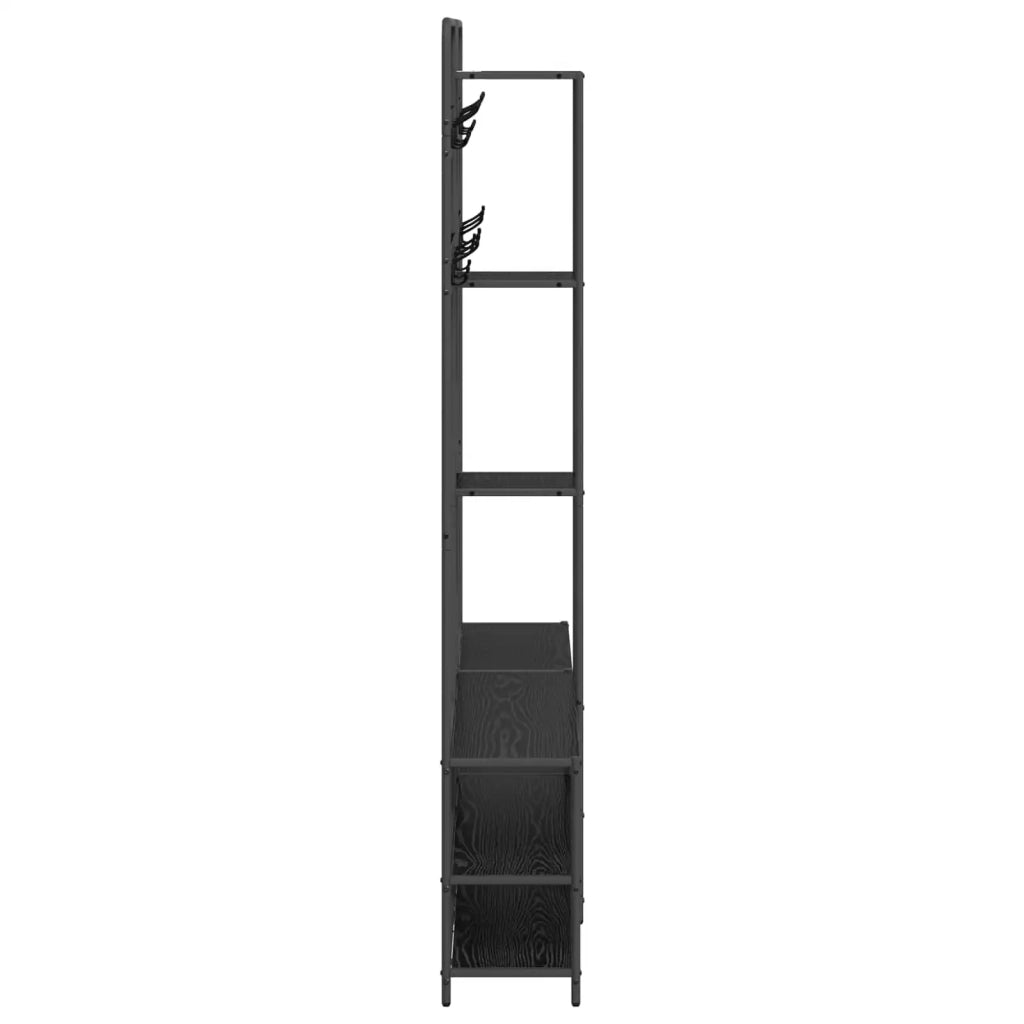 Appendiabiti con panca per scarpe Rovere Nero 8012044