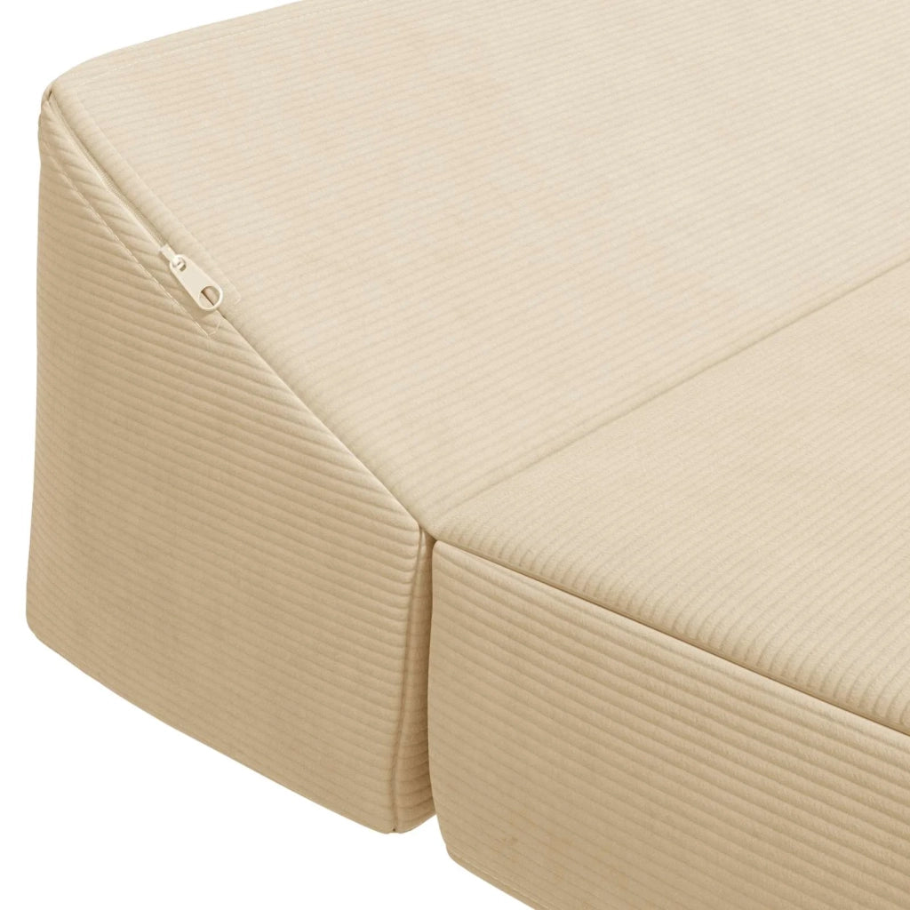 Divano Letto Pieghevole Crema 120 x 60 x 49 cm Tessuto