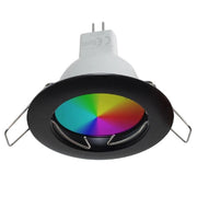 Trade Shop - Faretto Led Rgb+6000k 6 W 12v Incasso 6cm Tondo Rgbw Effetti Luce Colorata Barca - Nero
