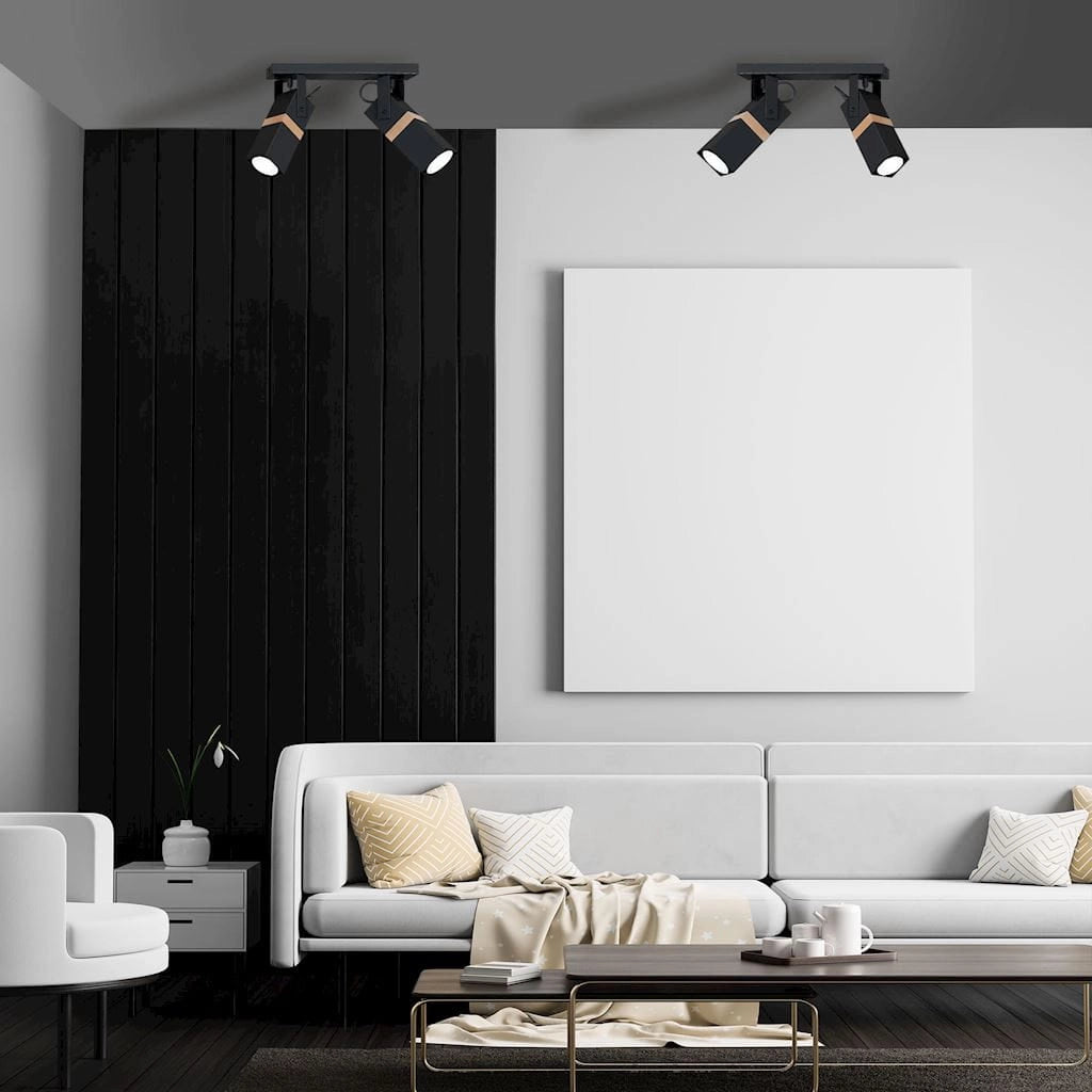 Plafoniera Milagro Vidar 2xGU10 35W nero legno metallo