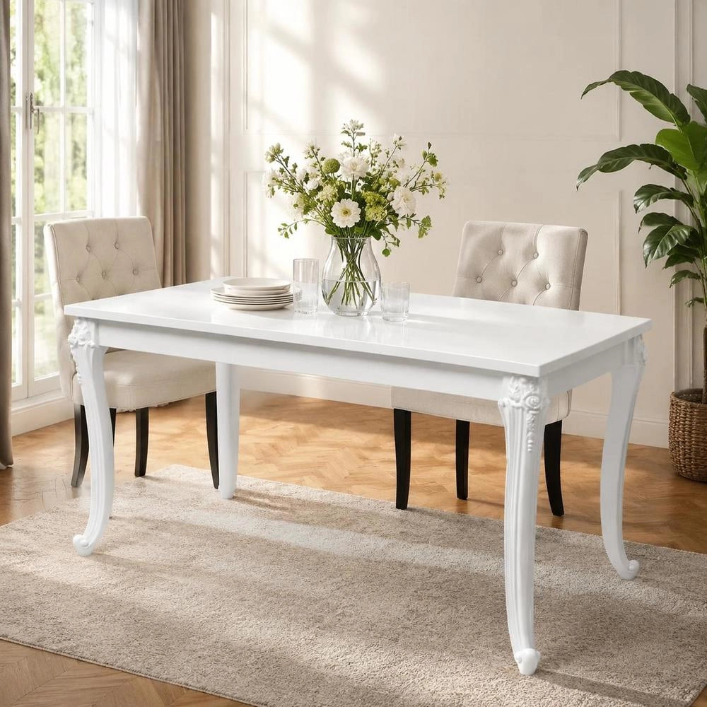 Dining Table 116 X 66 X 76 Cm, High-gloss White