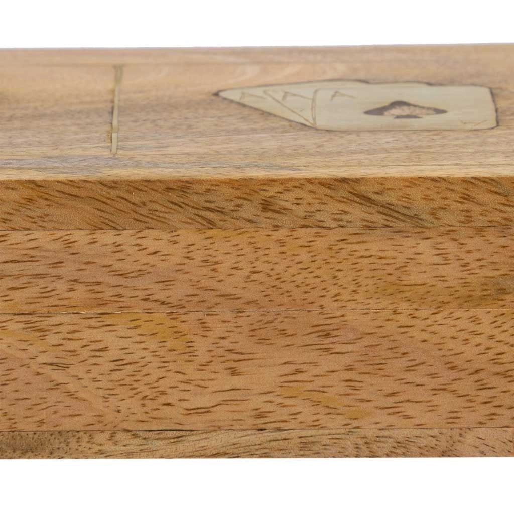 Gioco 2 in 1 (carte+dadi) in scatola di legno marrone 19,5x12x4h