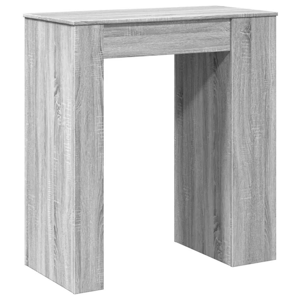Tavolo Bar con Rastrelliera Grigio 95x47x103,5 cm Multistrato