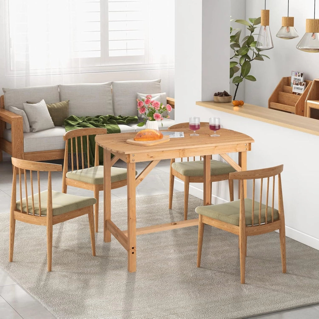 Tavolo da Giardino in Abete Massiccio, 100x60,5x75 cm, con Foro per Ombrellone, Perfetto per Giardino, Balcone e Terrazza