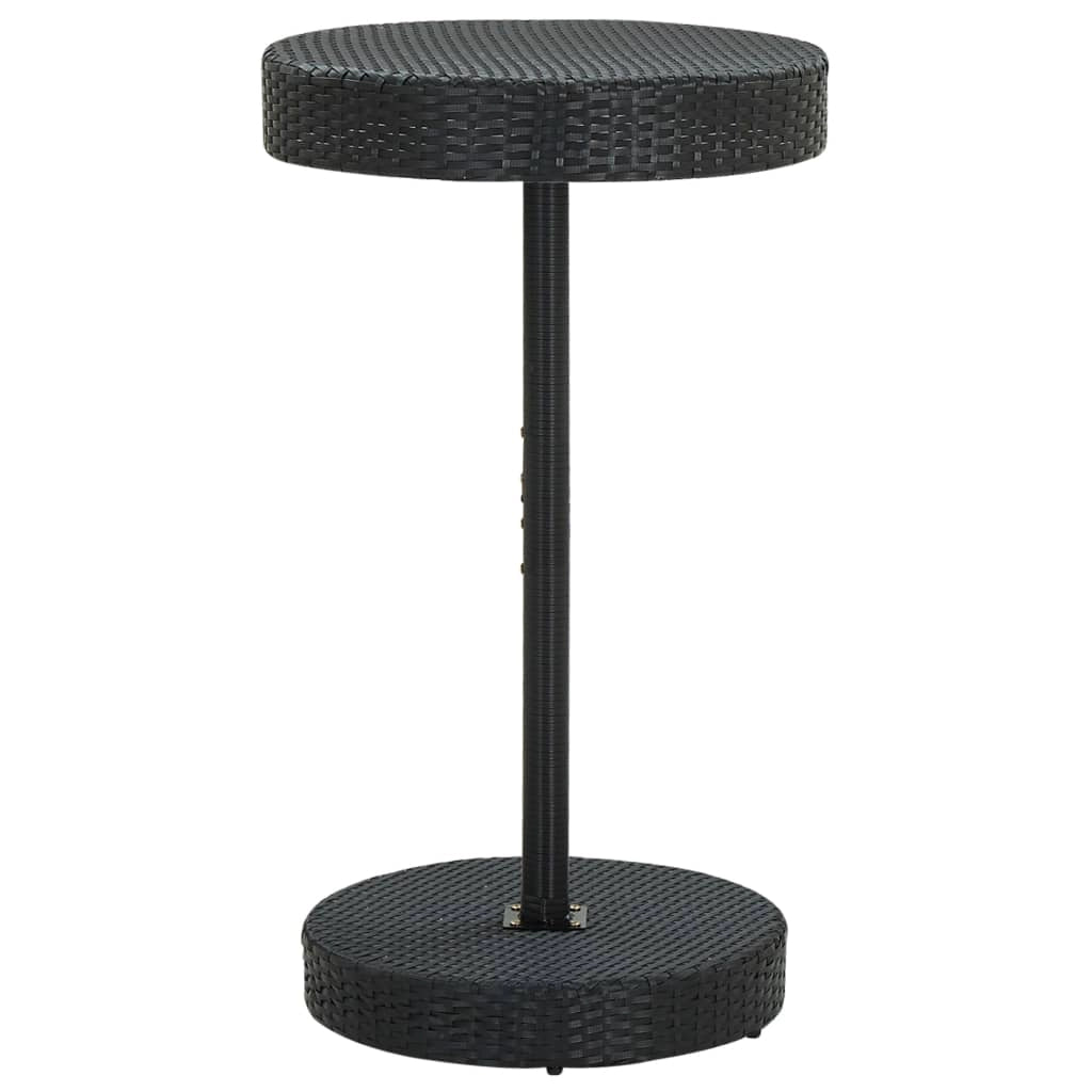 Set da bar da giardino 3 pezzi mobili da esterno per patio polyrattan nero/legno massello di acacia 02_0013478
