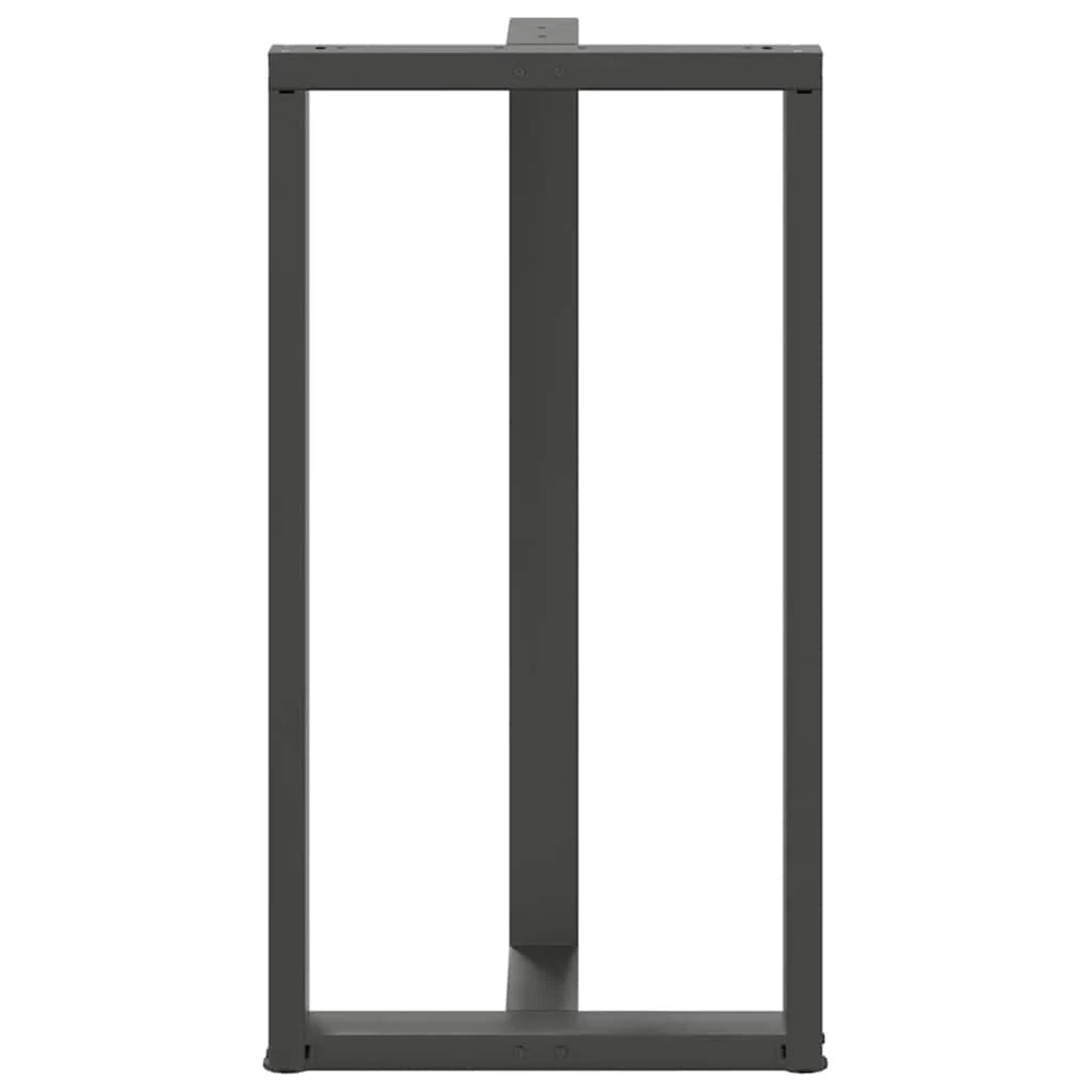 Set di 2 gambe robuste per tavolo da bar a forma di T 60 x 35 x 110 cm con piedini regolabili acciaio antracite 02_0057366