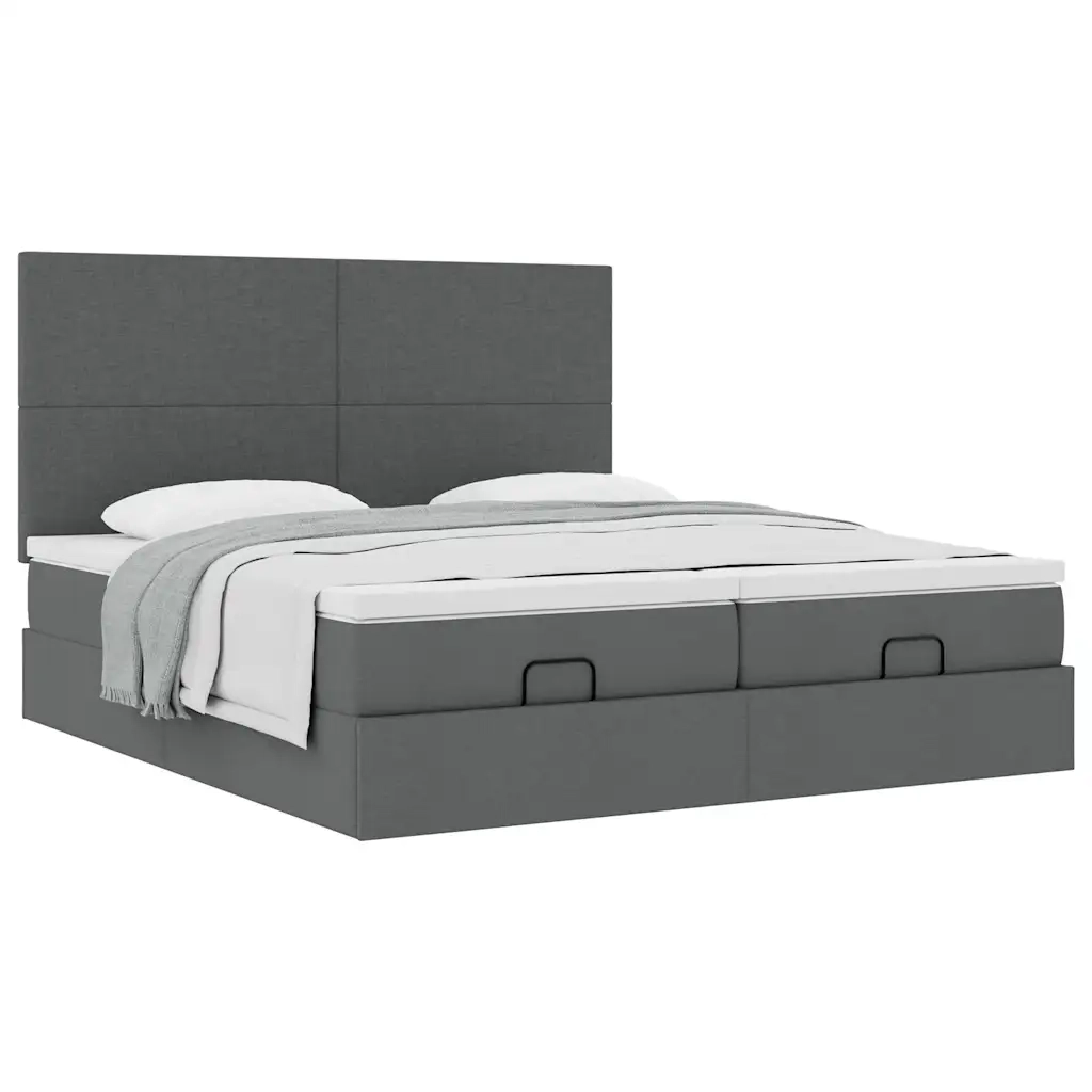 vidaXL Struttura Letto Pouf con Materassi 160x200 cm in Tessuto
