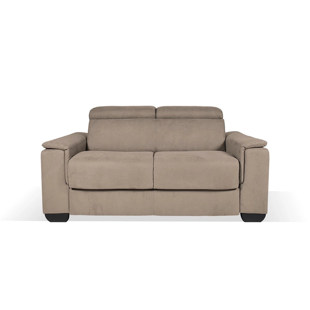 Divano Letto 2 posti in tessuto marrone caribou Mercurio 194x83x97H
