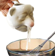 Separatore di uova in guscio ceramico - Separatore di uova giallo e bianco - Attrezzo da forno con manico per la cucina