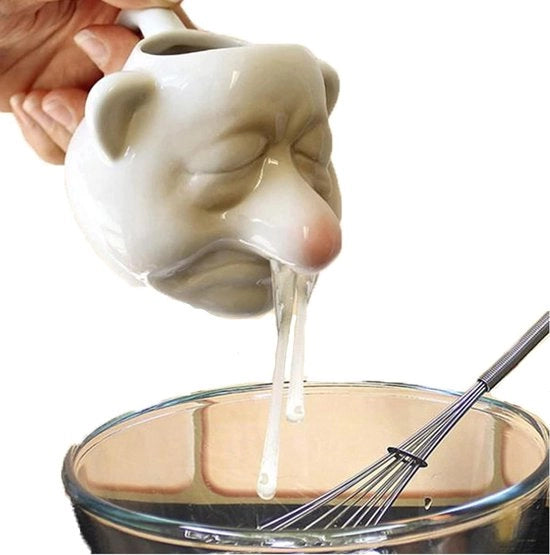 Separatore di uova in guscio ceramico - Separatore di uova giallo e bianco - Attrezzo da forno con manico per la cucina