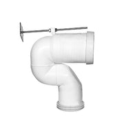 Curva tecnica per wc traslato con scarico a terra da 16 a 25 cm