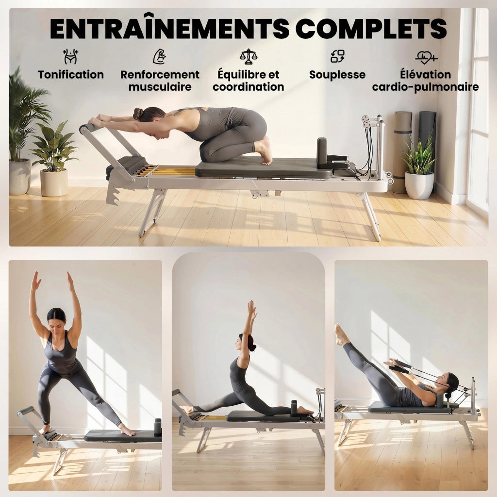Reformer Pilates ¨C Minimal ¨C Bianco 195x56x88 cm