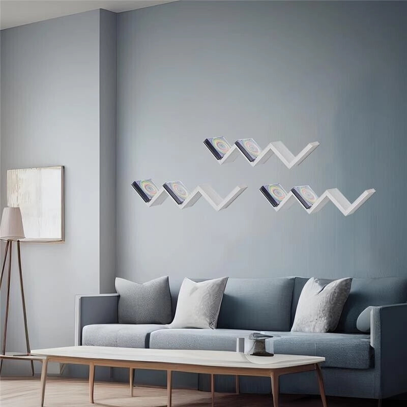 MENSOLA ZIG ZAG DIMENSIONI 59X12X12 CM IN COLORE BIANCO EFFETTO LEGNO