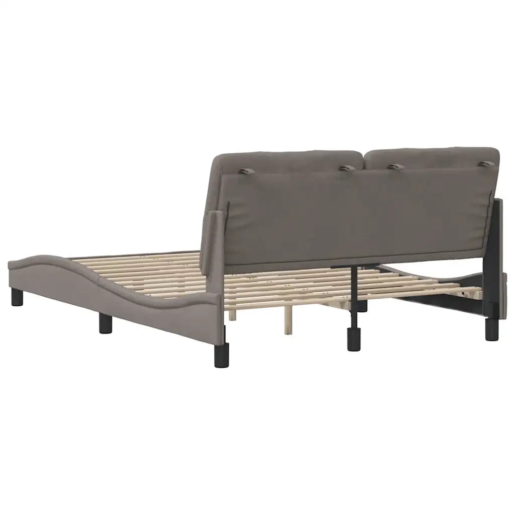 Giroletto senza Materasso-Struttura Letto Tortora 140x190 cm in Tessuto 885659