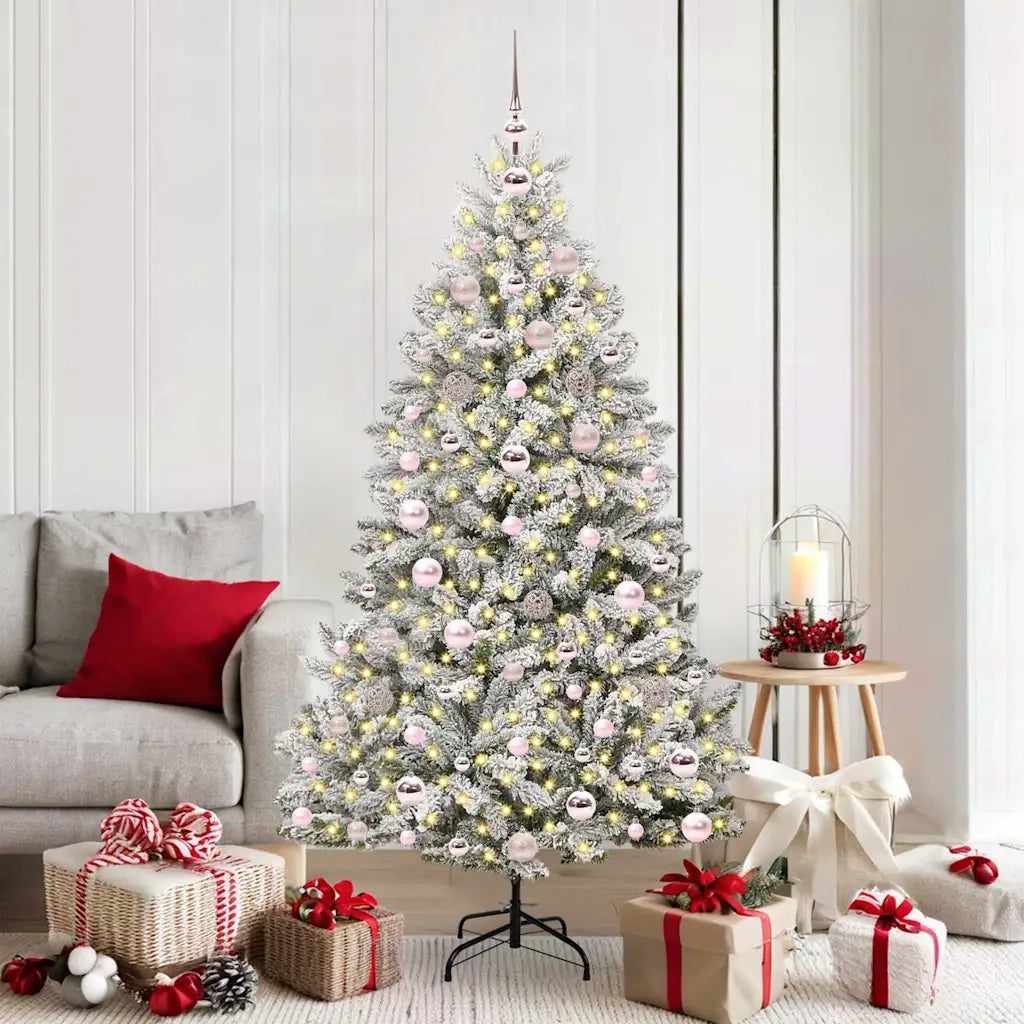 Albero di Natale | Decorazioni natalizie artificiale con 300 LED Verde e Bianco 180 cm