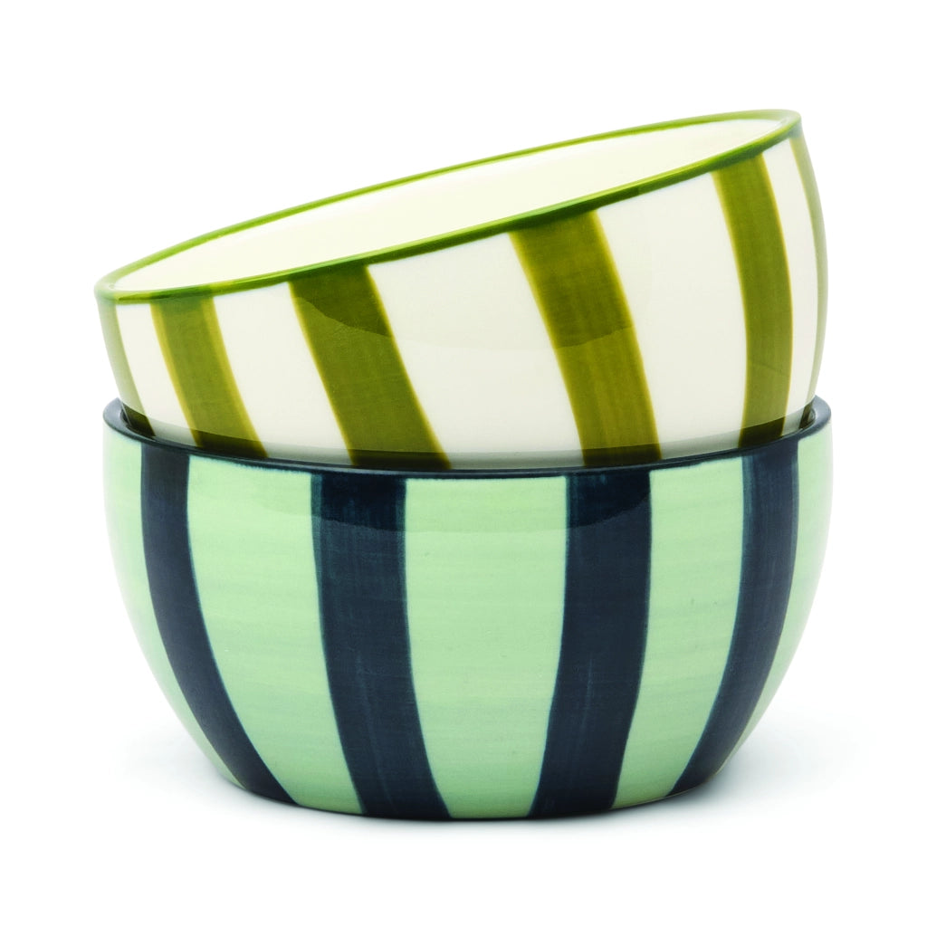 Set da 2 ciotole "Bella" per salse - Verde oliva & Blu