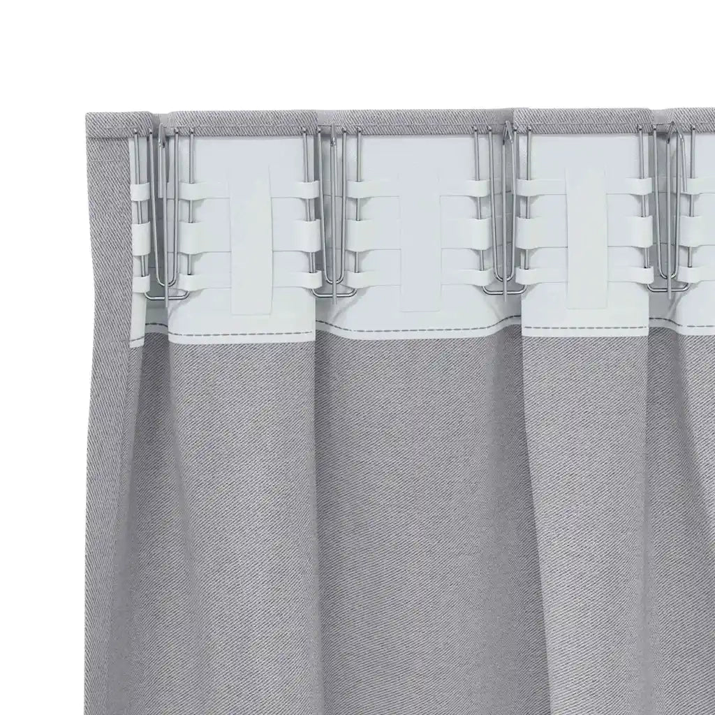 Tende Blackout con Anelli 2 pcs Grigio Metallico 245 x 140 cm 4107471