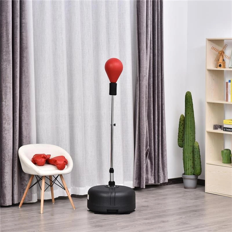 PUNCHING BALL CON ALTEZZA REGOLABILE E GUANTI INCLUSI, ?48X136-154CM, ROSSO