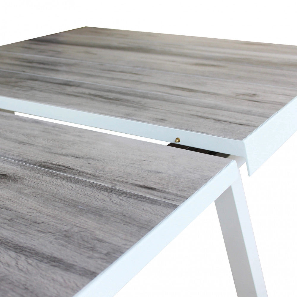Tavolo Allungabile Seattle 205/265x105x75 h cm in Alluminio Bianco