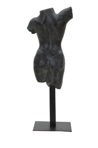 Scultura Museum Woman 19x17x50 cm in Poliresina e Ferro Nero