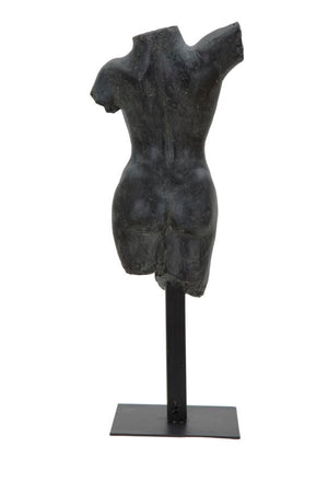 Scultura Museum Woman 19x17x50 cm in Poliresina e Ferro Nero