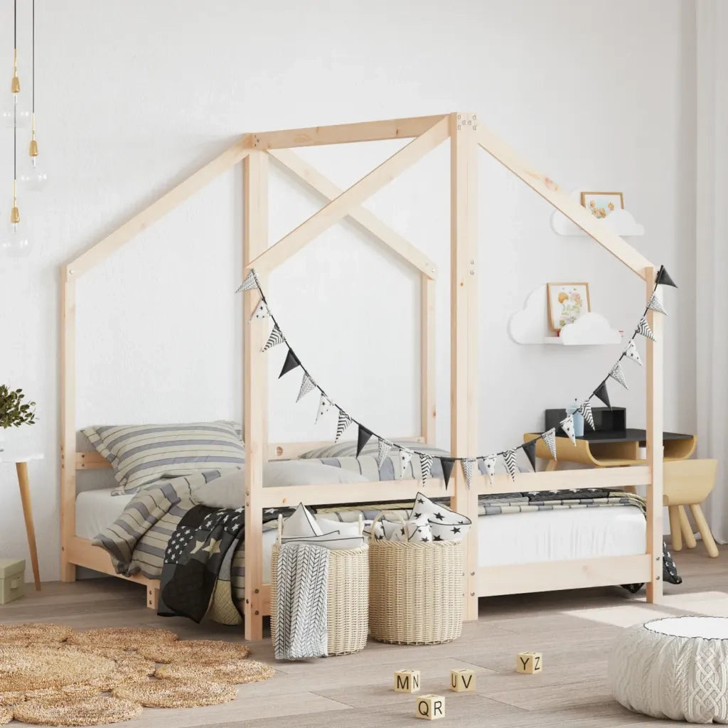 Giroletto per Bambini | Letto Infantile | Lettino 2x(70x140) cm in Legno Massello di Pino