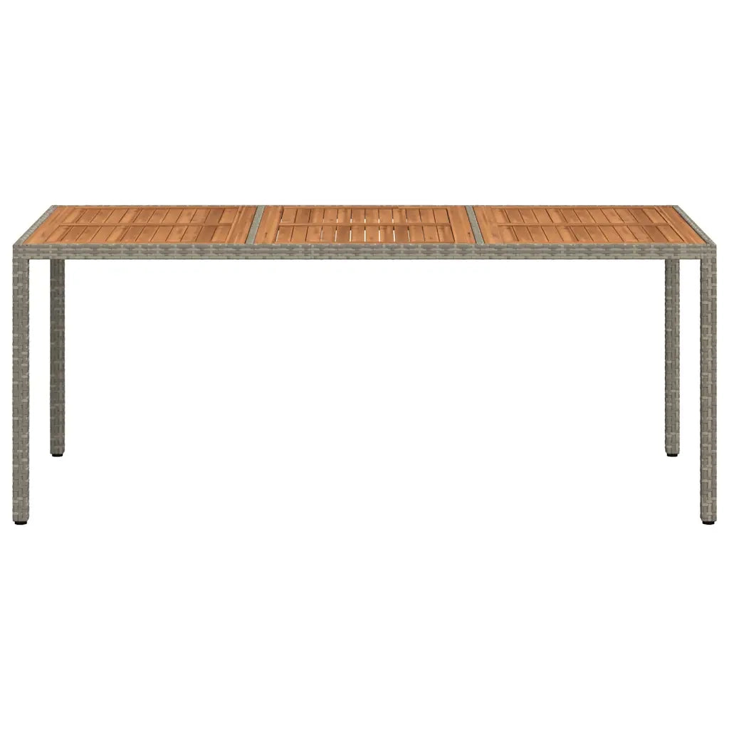 Tavolo Giardino 190x90x75 cm Polyrattan Legno di Acacia Grigio cod mxl 57220