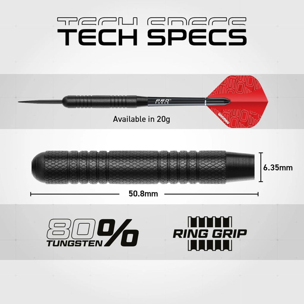 Blade 360 Triple Core Carbon Dartboard Set – Include il Dartboard Blade 360 con 2 set di freccette da 19g con punta in acciaio (1 set nero e 1 set rosso), scheda di finish e altro