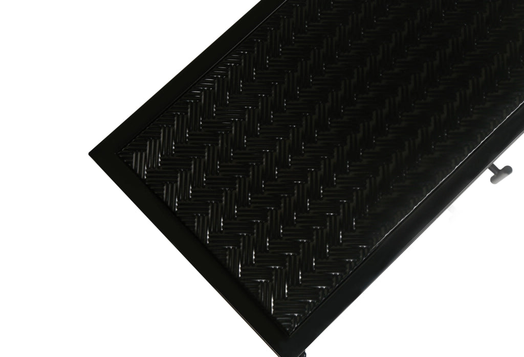 Mobiletto da Parete Nero in Metallo e Vetro Temperato 70x60x23 cm con 2 Ante e Ripiani Interni