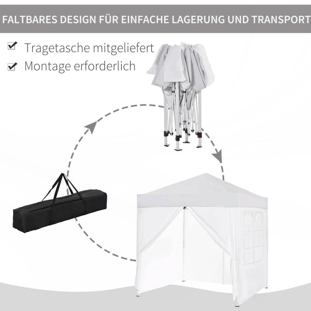 Gazebo pieghevole ¨C zephmum ¨C 2x2m bianco metallo