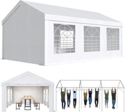 Tendone per Feste 4x6,Gazebo Esterno Resistente UV 50+,Gazebo da Giardino,Tendone da Esterno per Matrimoni, Feste, Raduni, Riunioni in Giardino,Bianco