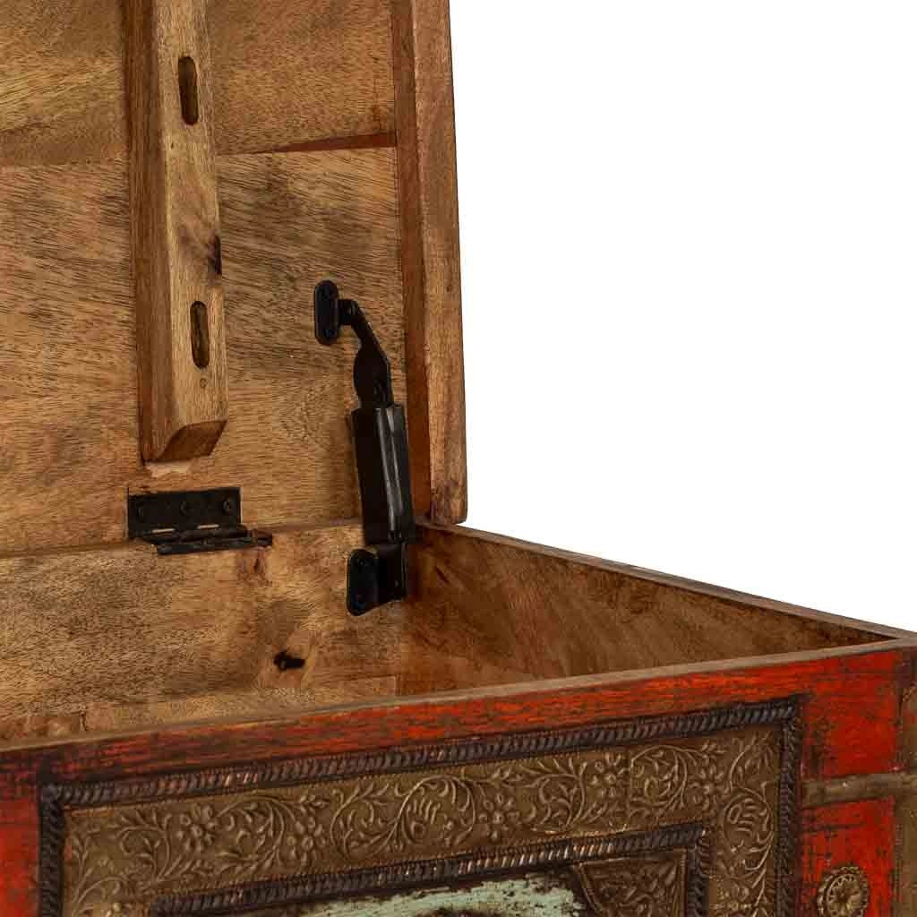 Cassapanca artigianale in legno rosso 150x45x46h cm