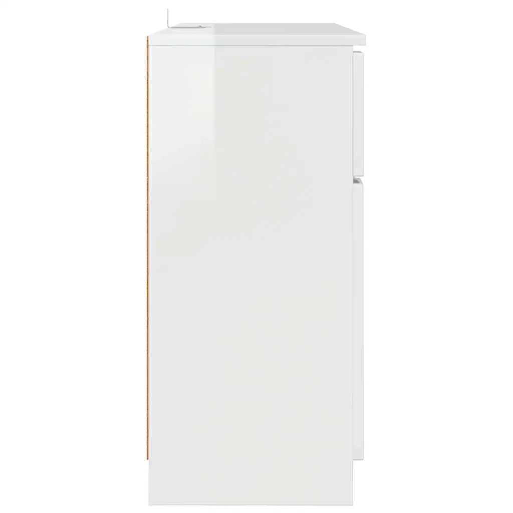 Credenza Bianco Lucido 100 x 30 x 65,6 Legno multistrato