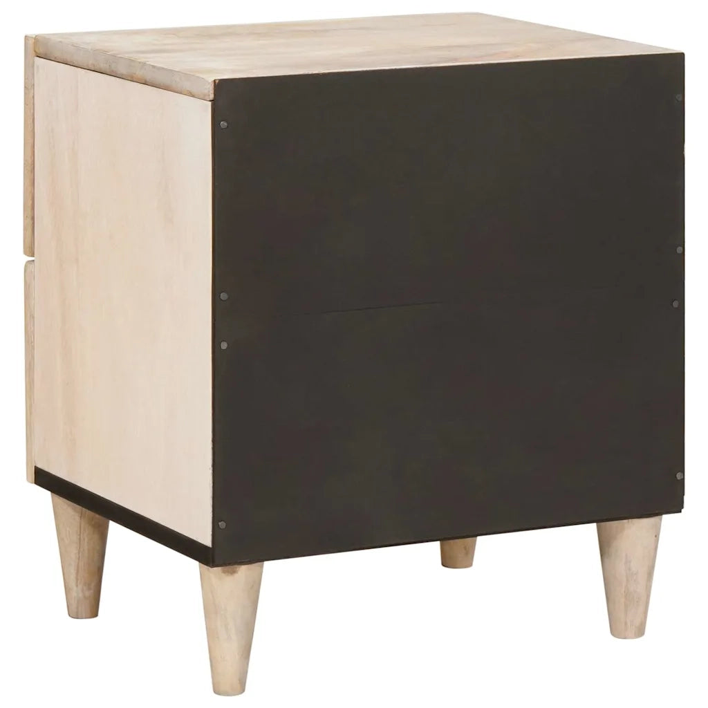 vidaXL Comodino Beige 40 x 33 x 46 cm legno massello di mango