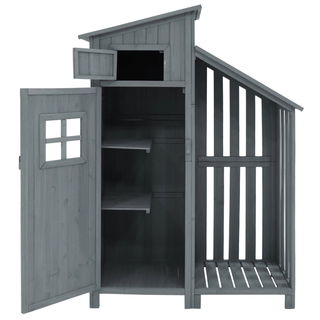 Baracca da giardino Armadio da giardino Armadio da giardino; Altezza x Larga: 124x46 cm; Altezza 124x46x174cm; adatta anche a piccoli giardini; Grigio; (capanna in legno; 1 pezza; capanno da giardino)