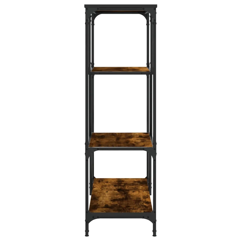 Libreria Rovere Fumo 81x36x115 cm Legno Multistrato e Acciaio 835406