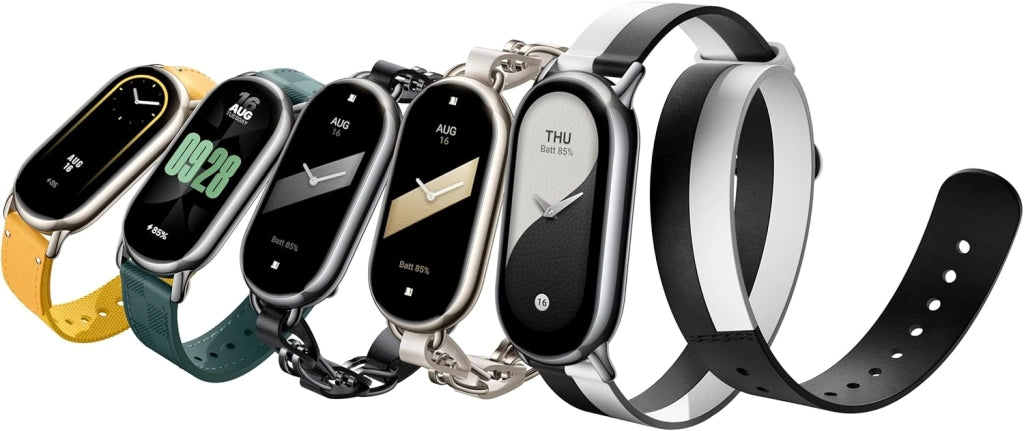 Smart Band 8 - Braccialetto di attività, autonomia fino a 16 giorni, display AMOLED con frequenza di aggiornamento di 60 Hz, 5 ATM, 150 modalità sportive, nero (versione ES + 3 anni di