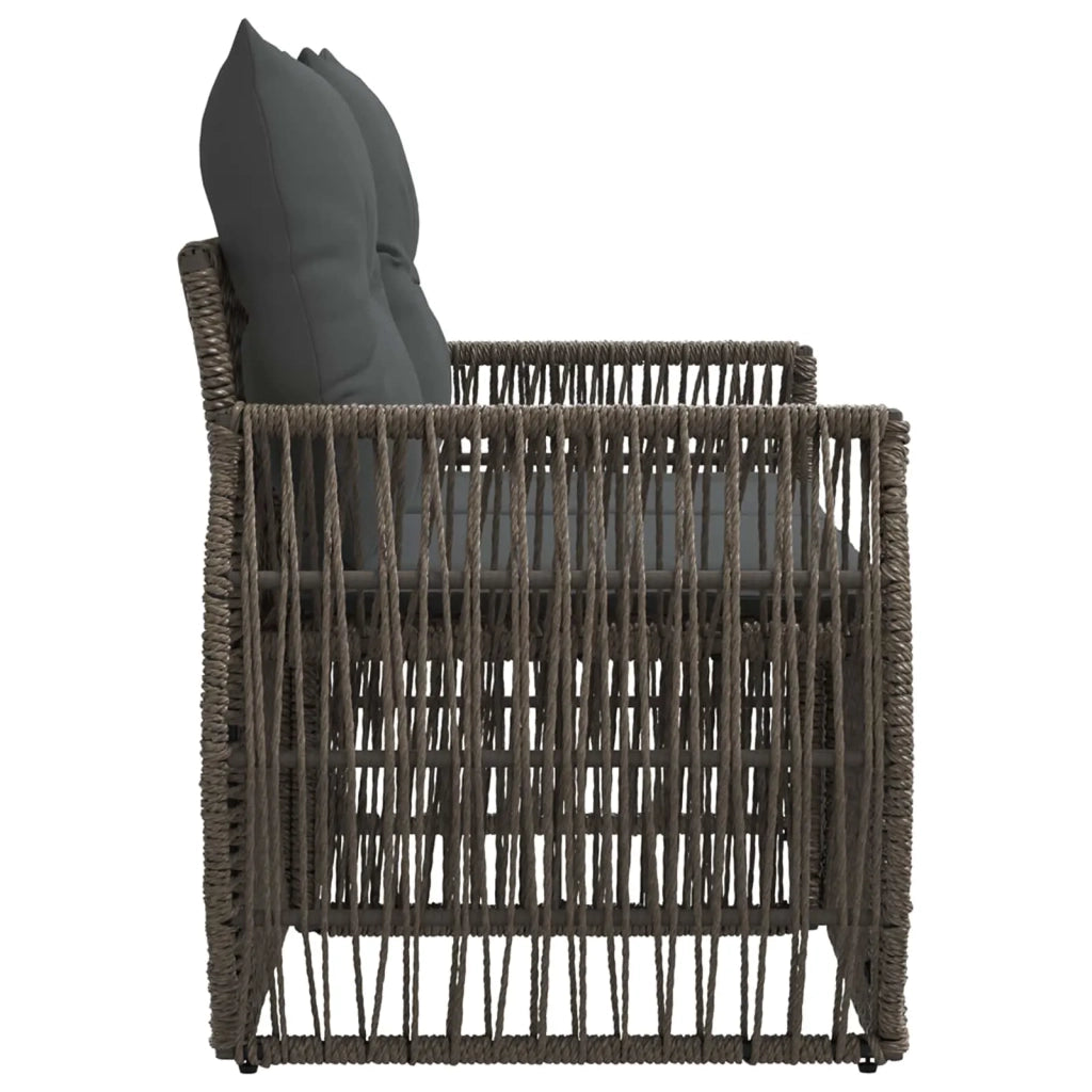 Divano da giardino 2-Numero di posti Grigio polyrattan 42026702